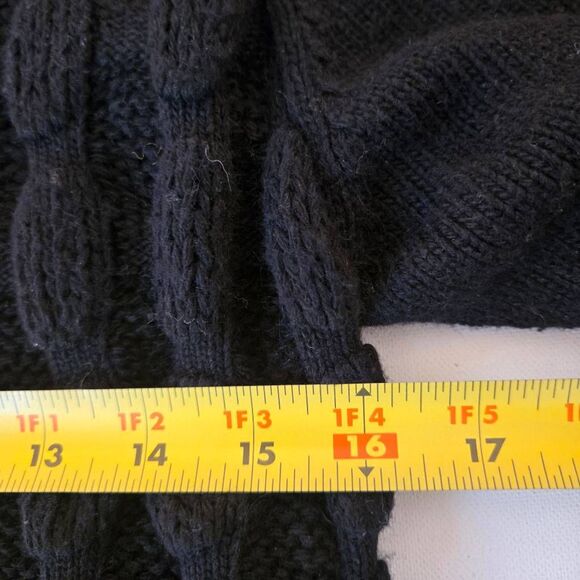 Elena Wang Womens Turtle Neck Bubble Knit Short Sleeve Sweater Black Medium - Picture 7 of 9